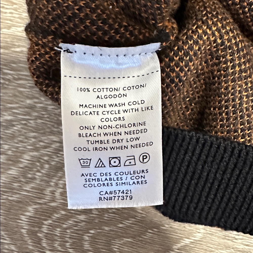 Ann Taylor Leopard Print Sweater in Orange, Black and Gray - Size M - Picture 4 of 5